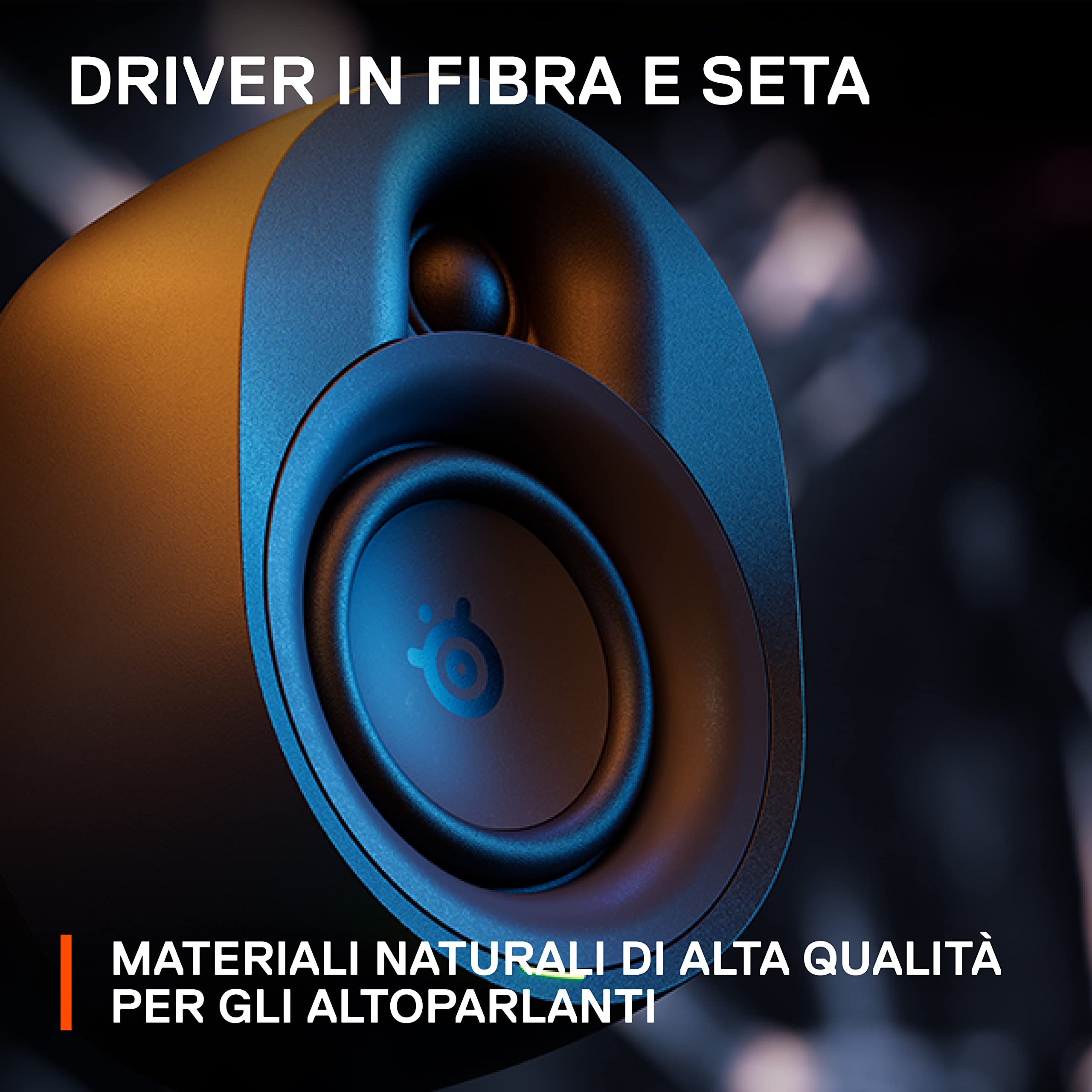 SteelSeries Arena 7 - Altoparlanti da gaming 2.1 illuminati - Design a 2 vie - Bassi potenti, subwoofer - Illuminazione RGB reattiva - USB, Aux, Ottico, Cablato - Bluetooth