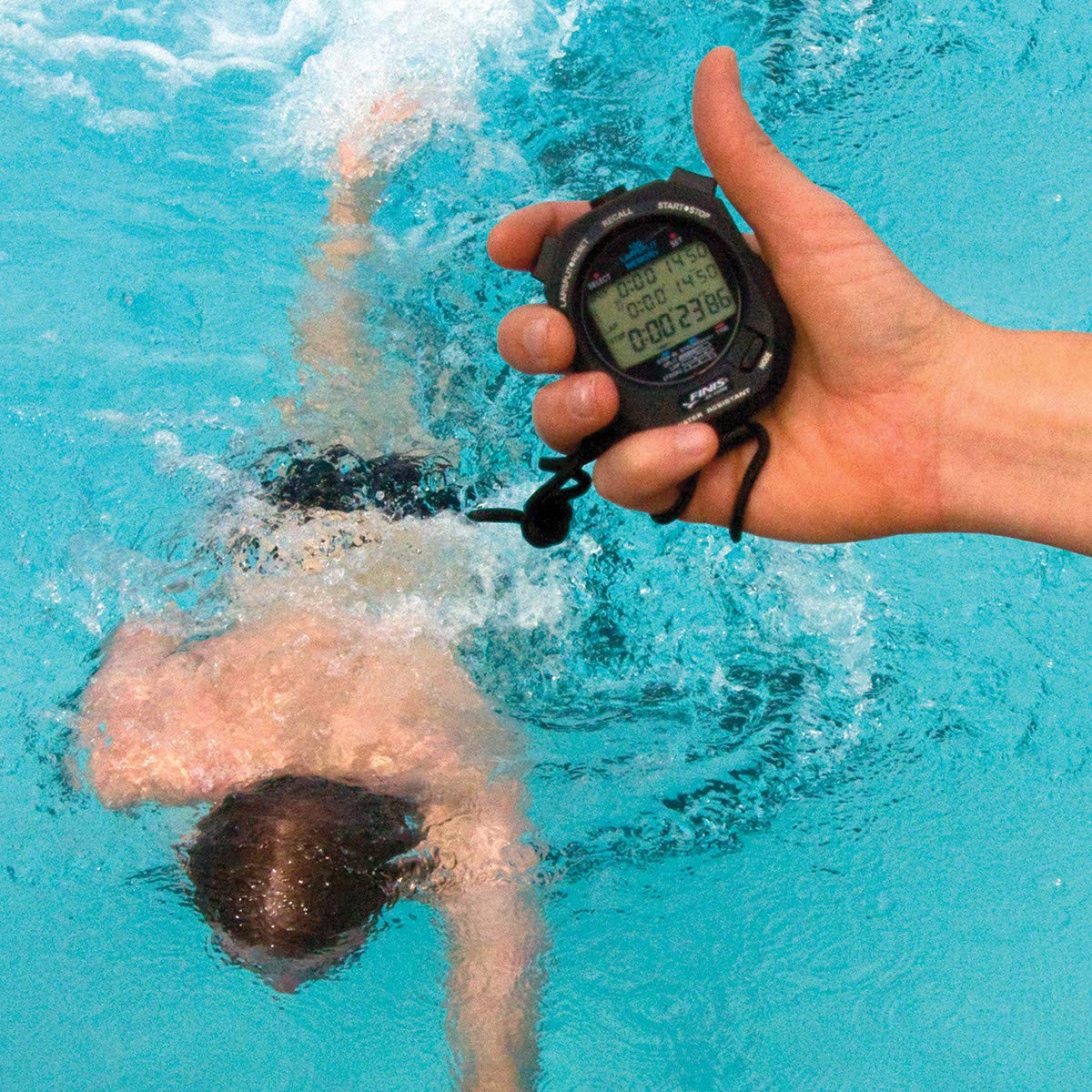 FINIS Cronometro 3X100M, Memoria 100 Suddivisioni, Display LCD 3 Righe