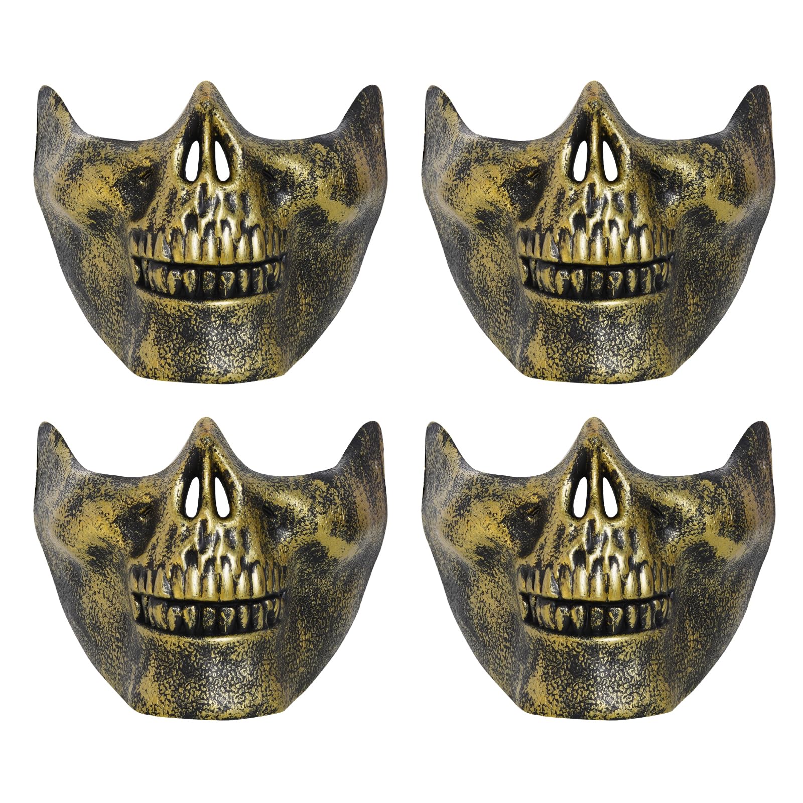 Yookat 4 Pieces Halloween Skeleton Mask Set Half Face Skull Masks for Masquerade Party