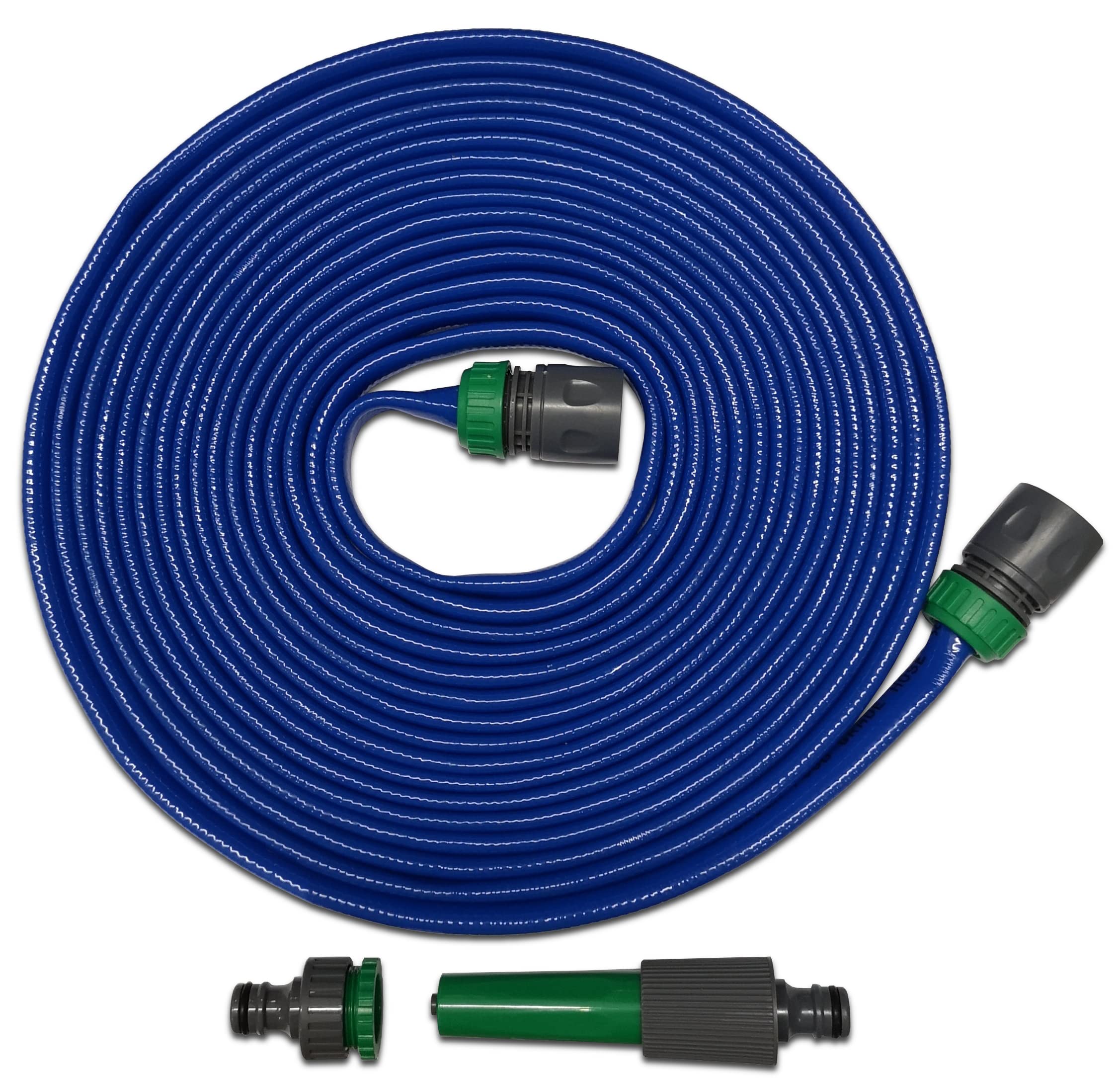 Dkn Leisure Blue 15M Premium Flat Garden Hose With Fittings