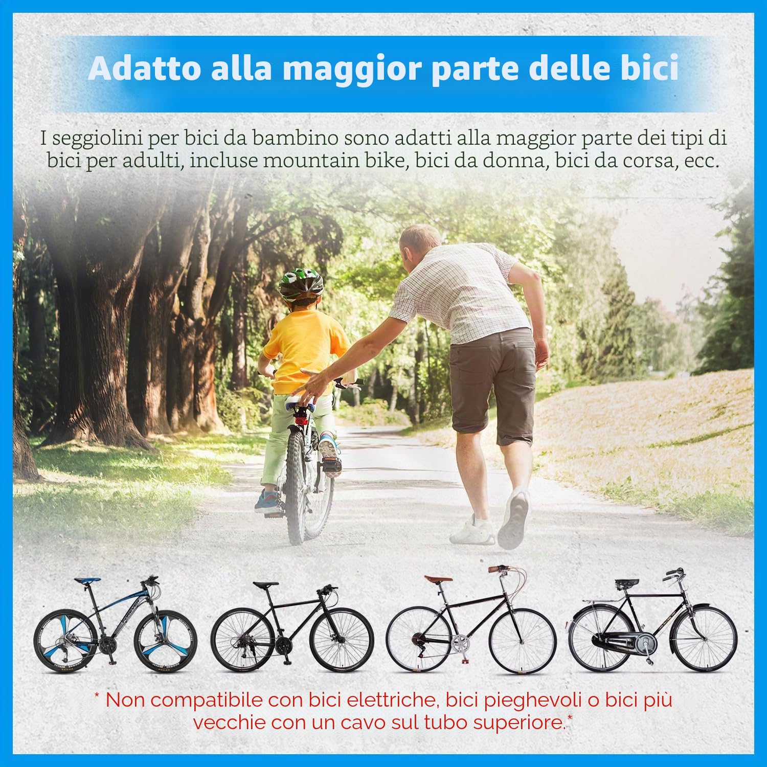 Seggiolino per Mountain Bike, Bambini Bici Seggiolino con Manubrio Seggiolino Bici Anteriore per Bambini, Compatibile con Tutte le MTB Adulti