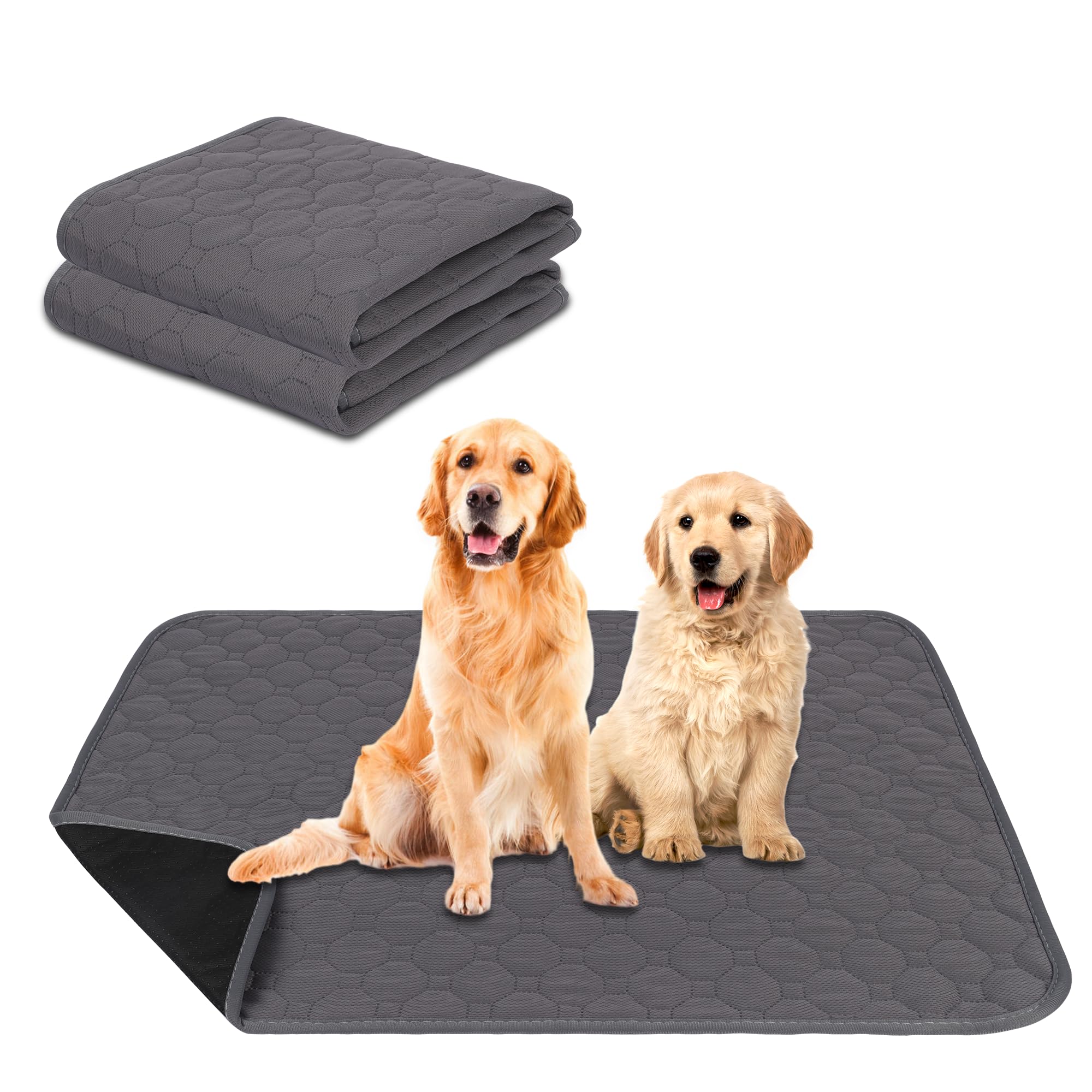 Washable Puppy Pads, 2 Pack Reusable Dog Training Pads, Puppy Training Pads, Absorbent Reusable Whelping Pads