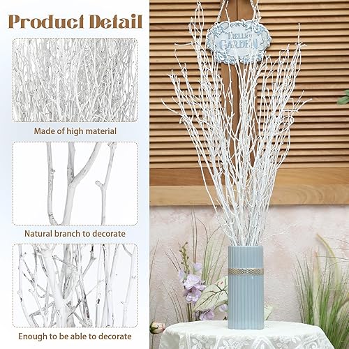 Miniatura 3 de 40 ramas de abedul blanco natural de 29 pulgadas de alto, abedul pintado para relleno de jarrón, paquete de 20 a 25 tallos de ramas blancas largas