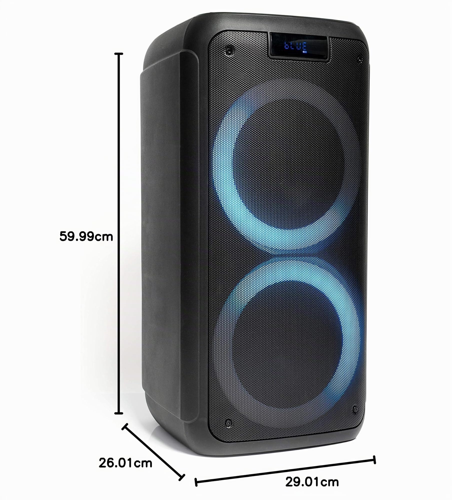 Ibiza - FREESOUND400 - Altavoz portátil a Pilas con Bluetooth, USB, SD y AUX-IN con Leds ambientales - 400W - Negro