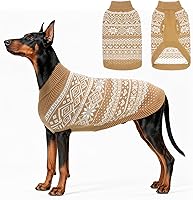 Vista 33 de HOMIMP Suéter de rombos para perros - Ropa cálida de invierno para cachorros, abrigo suave, suéter feo para perros pequeños, medianos y grandes, Azul
