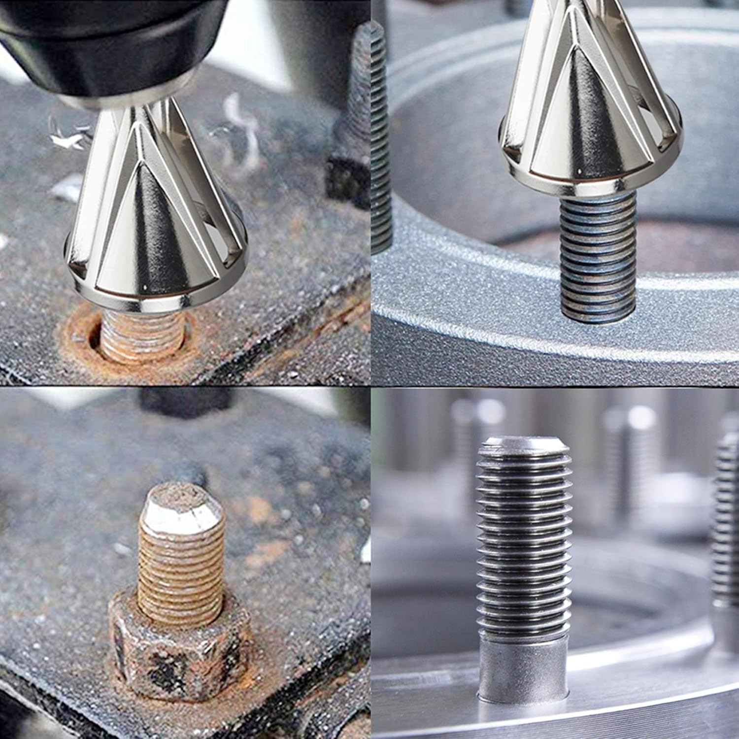 2 pcs Deburring External Chamfer Tool, Deburring Tool Hard High Speed Stainless Steel Remove Burr Quickly Repairs Tools for Drill Bit Triangle Shank and Hexagon Shank External Chamfer