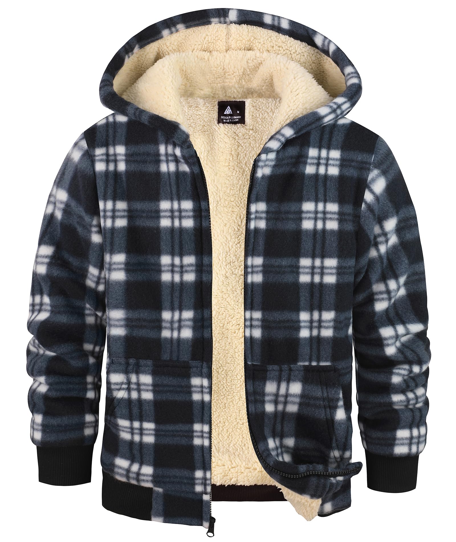 GEEK LIGHTING Boys Girls Flannel Fleece Jackets Sherpa Lined Hoodies