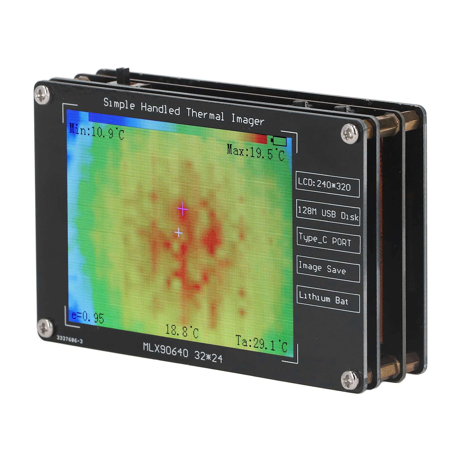 Cámara Termográfica Cámara Térmica Infrarroja de Detección de Calor Herramienta de Detección de Temperatura Multifuncional Pantalla TFT de 2,8 Pulgadas 320x240 con