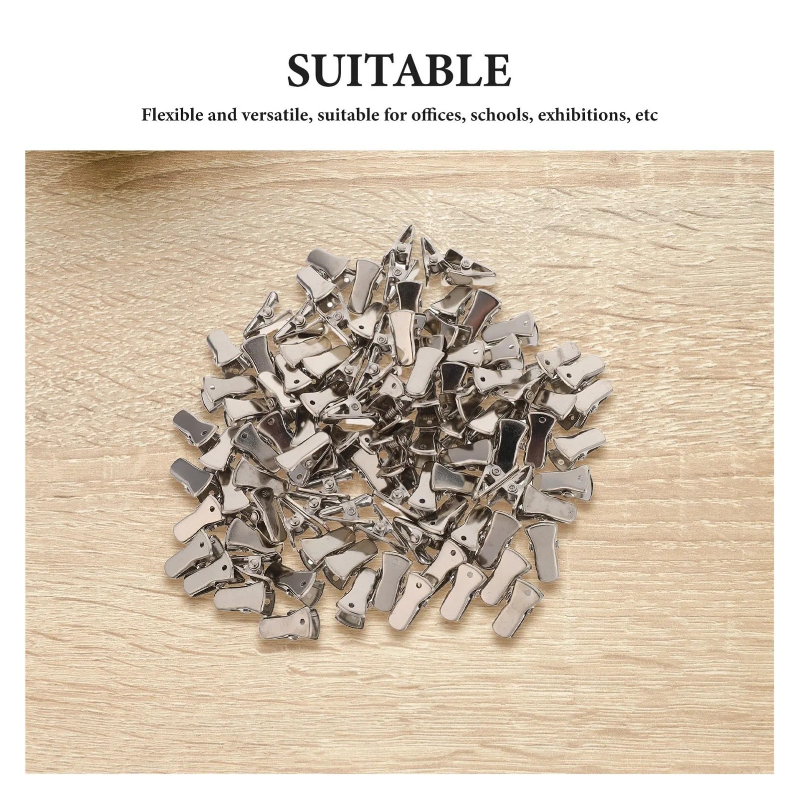 Lot de 150 pinces à badge en métal très résistantes