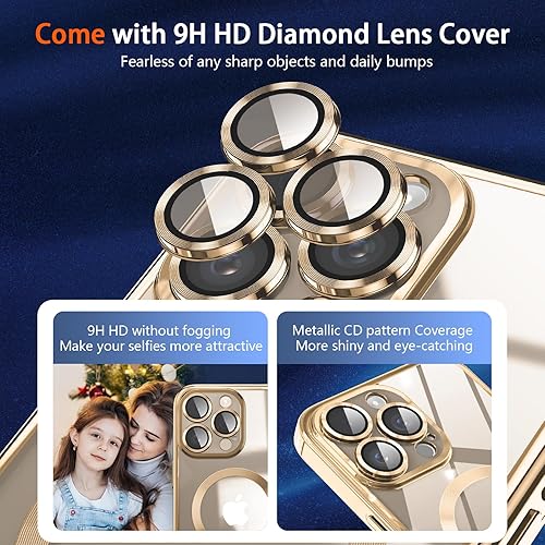 Miniatura 5 de Funda magnética para iPhone 15 Pro Max con protector completo de lente de cámara imanes N56 fuertes Compatible con Magsafe Funda transparente y