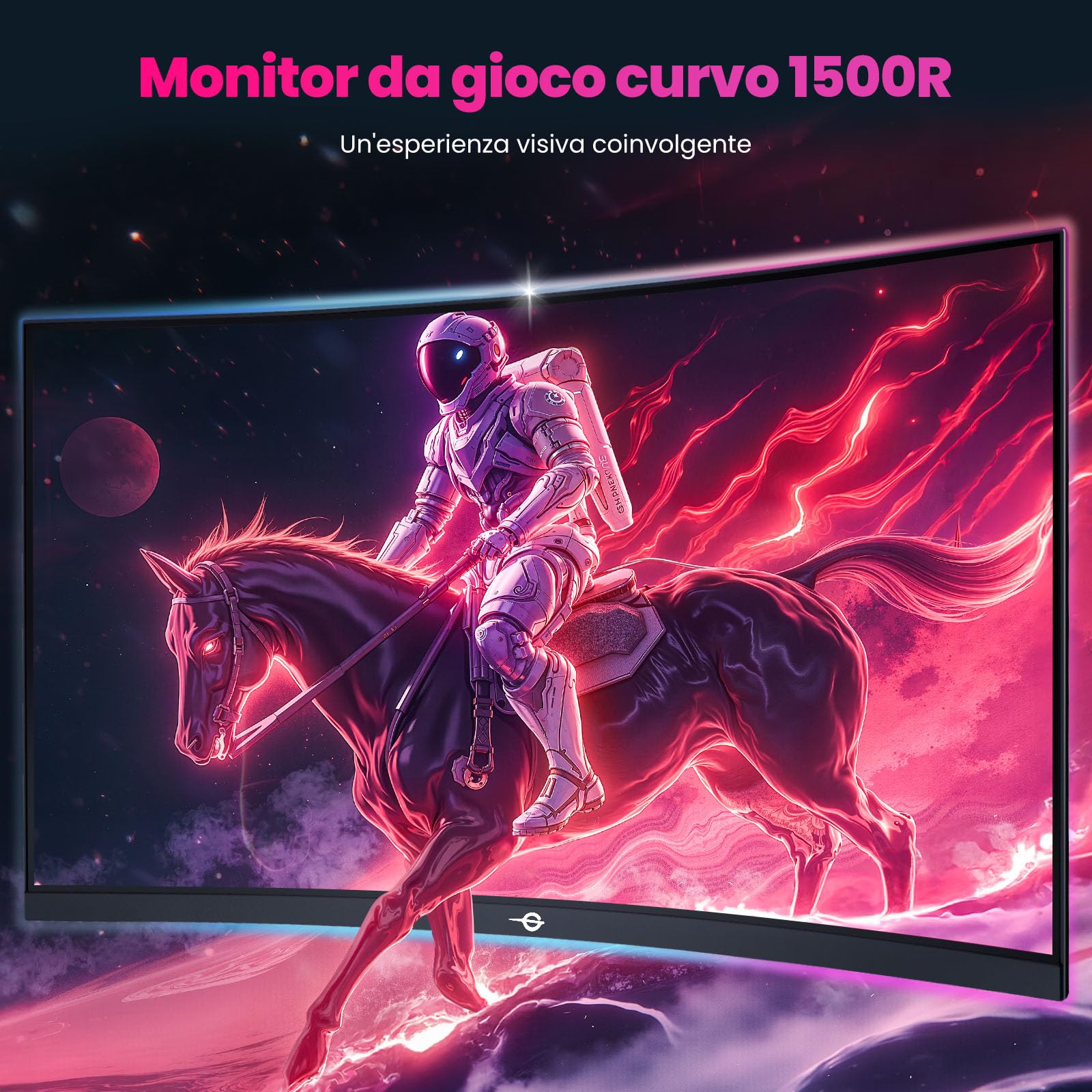 TITAN ARMY 27 Pollici FHD Curvo Monitor, 300Hz 280hz 240hz, 1ms MPRT Full HD 1500R Fast VA Schermo PC, FreeSync Premium (1920x1080), HDR10, VESA 100x100, HDMI 2.0 & DisplayPort 1.4, C27A1H