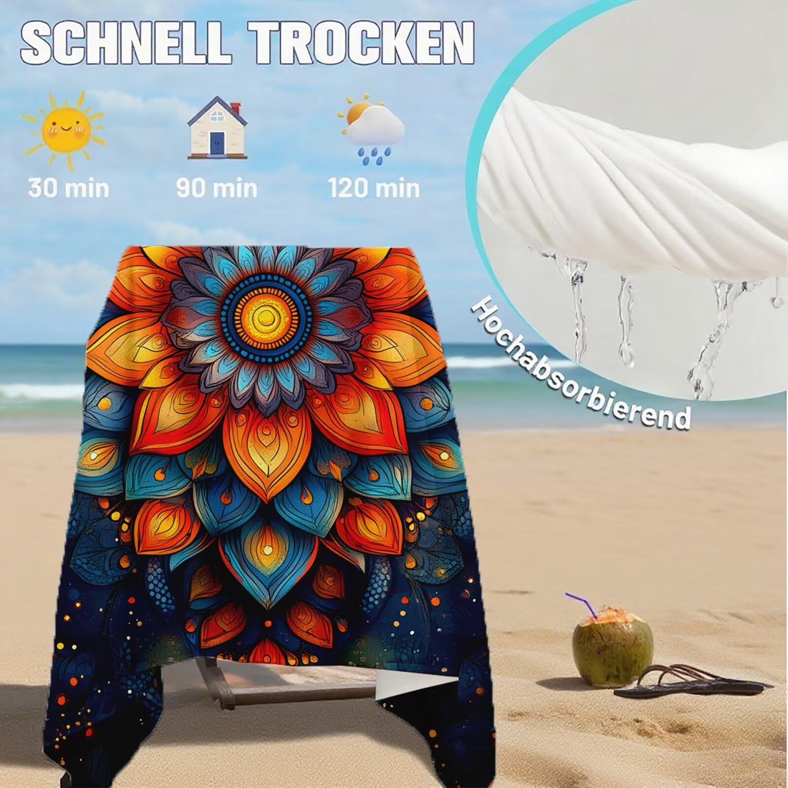 Serviette de Plage XXL 80x160 cm,Couleur Serviette Plage Microfibre avec Séchage Rapide, Anti-Sable, Absorbante Fonction Design pour Vacances Piscine Pique-Nique Voyages Yoga, Cadeau Femme Q-972