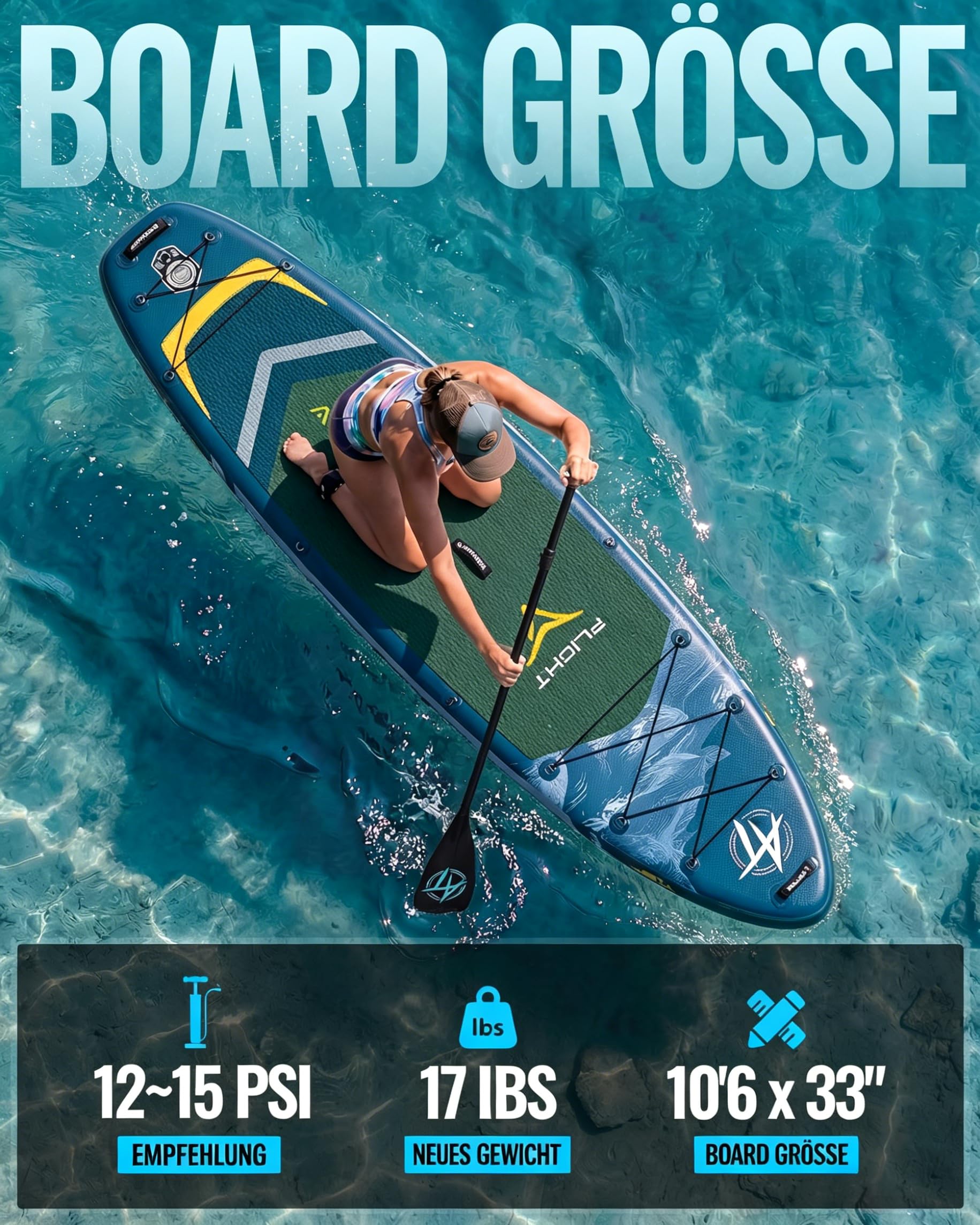 Stand Up Paddling Board mit Sitz & Zubehör Set, 320x84cm Extra Breit SUP Board für 2 Personen, 200kg Tragkraft, Rutschfestes Stand Up Paddle zum Surfen