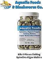 Vista 2 de Aquatic Foods Inc. BITS & Pieces de espirulina, algas y verduras para peces de fondo, camarones, caracoles, cangrejos, cangrejos de río, todos