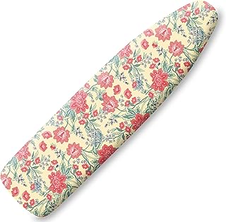 Extra Thick Ironing Board Cover and Pad, Floral Farmhouse 15x54 Ironing Board Cover, Resist Scorching and Staining,Elastic Edges,Vintage Beige