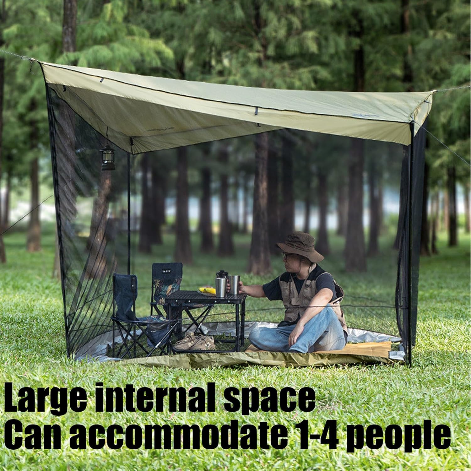 アウトドア テント | UVカット対応 日よけシェード - 即設スクリーン付きガゼボキャノピー,パティオ アウトドア ビーチ ガーー