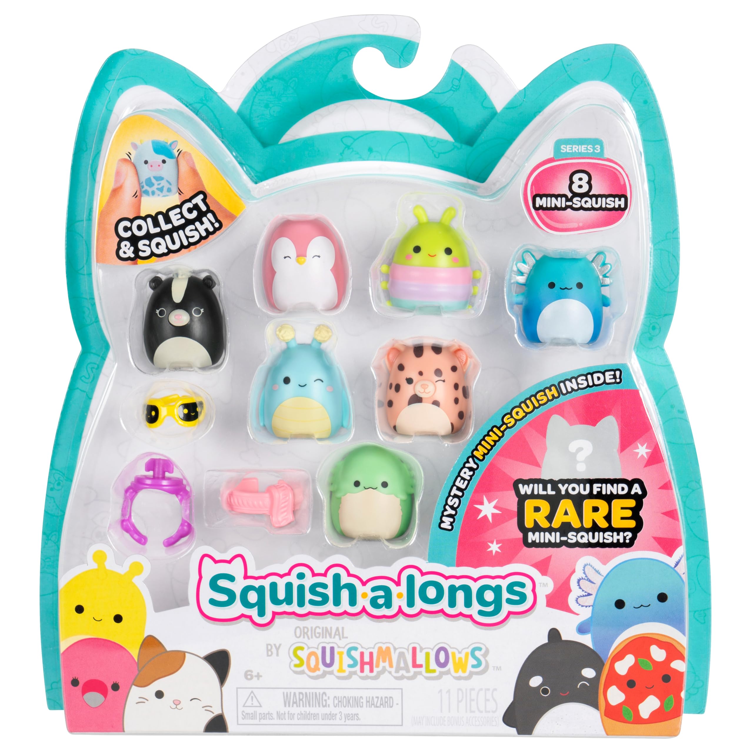 Amazon | Squish-a-longs ミニスクイッシュ 8個パック (ウェーブ3