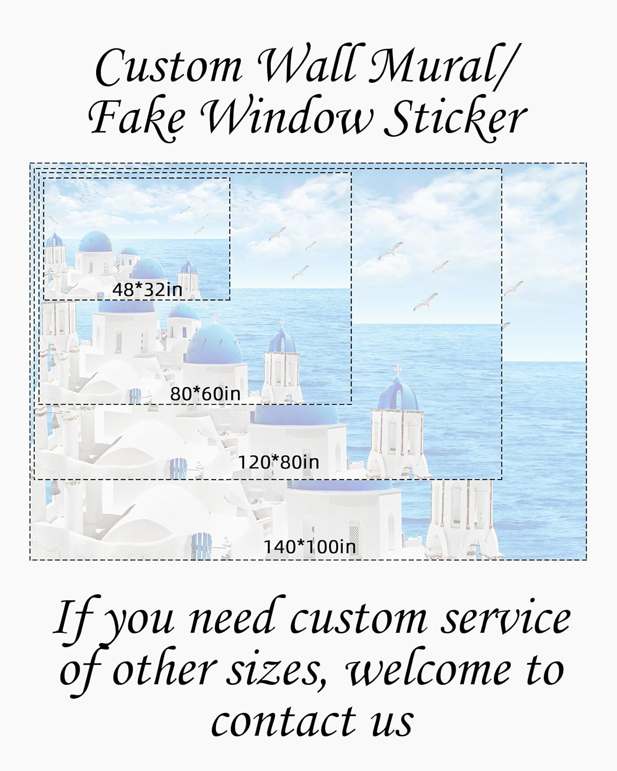 FLFK Custom Fake Window Wall Murals - Personalize Your Space with Peel and Stick Wall Decals