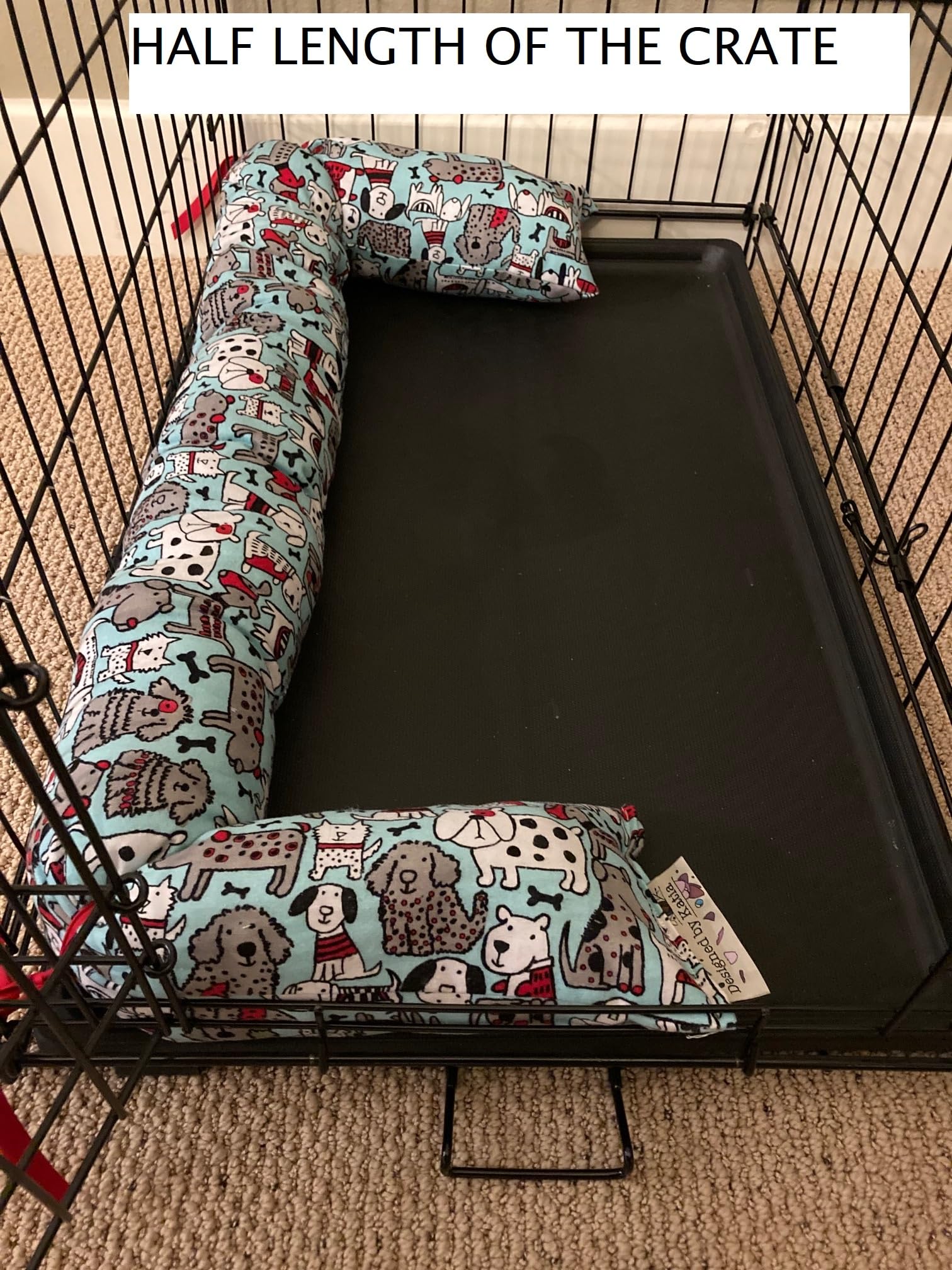 Dog Crate Pillow Bumper in Cozy Flannel