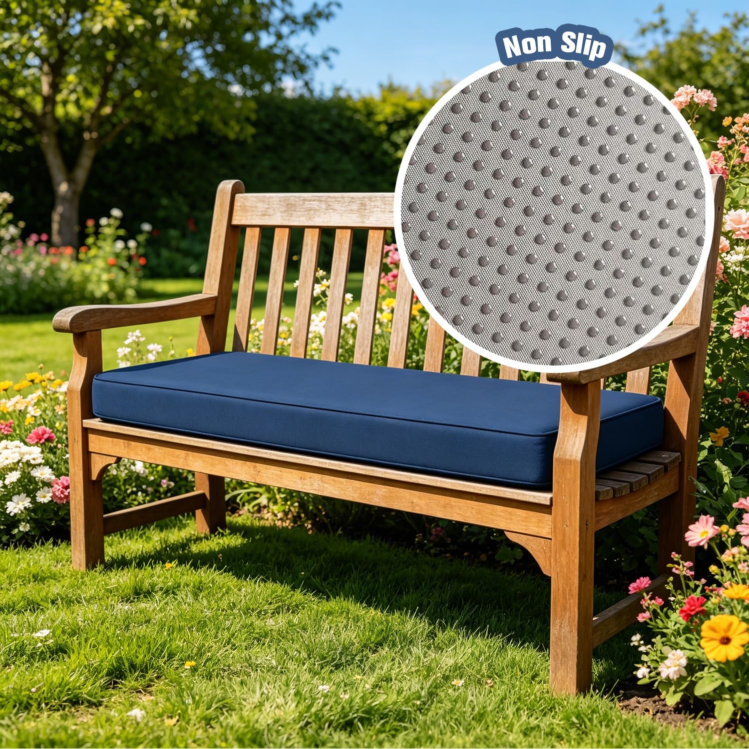 Cuscino Panca Esterno Impermeabile Cuscino per Panca da Interno Cuscino Seduta con Fondo Antiscivolo, Cuscini Impermeabili da Esterno per Giardino, Patio, Finestra(17 dark gray,165x60x5cm)