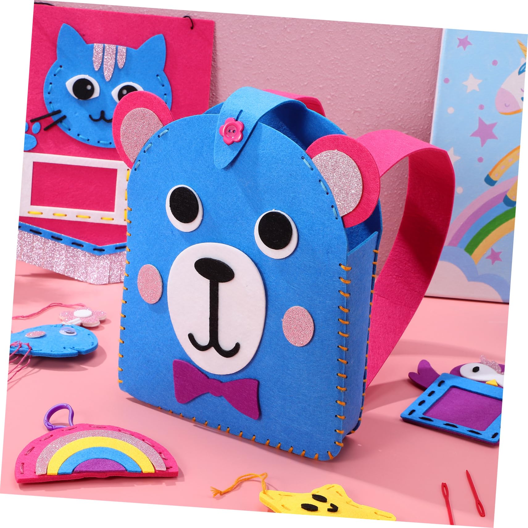 DECORNIJIA Kit Manualidades Costura Fieltro para Proyectos de Bolsos y Figuras DIY Diseño Único y Textura Resistente para Principiantes