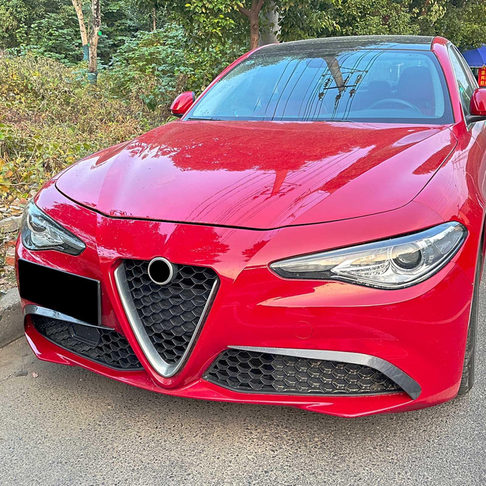Spoiler Frontale Auto per Alfa Romeo Giulia Standard Edition 2015-2022, Paraurti Anteriore Auto con Spoiler Rinforzato Coltello da Vento Anticollisione,Carbon Fiber