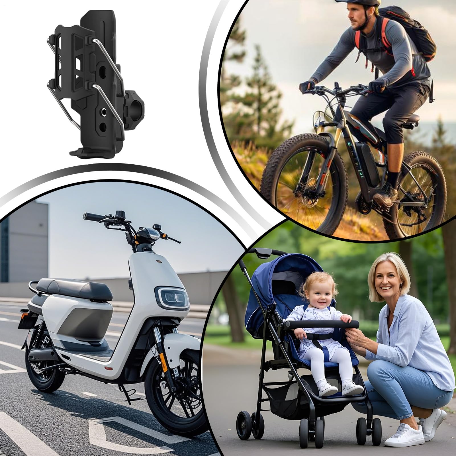 Gabbia Per Borraccia Da Bicicletta Portabevande con Morsetto Automatico | Portaborraccia per Manubrio Per Adulti Scooter Motocicletta Bici Da Strada E Mountain