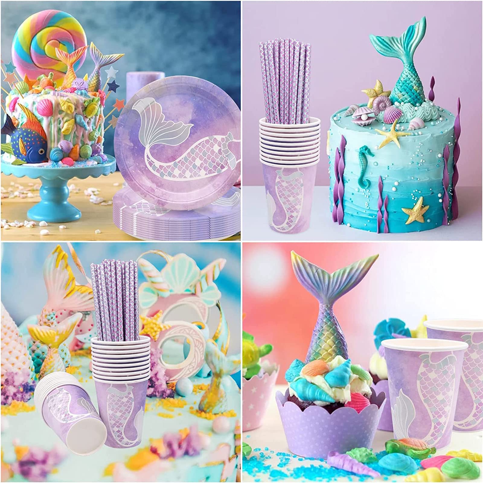 Set di decorazioni per feste di compleanno a sirena forniture