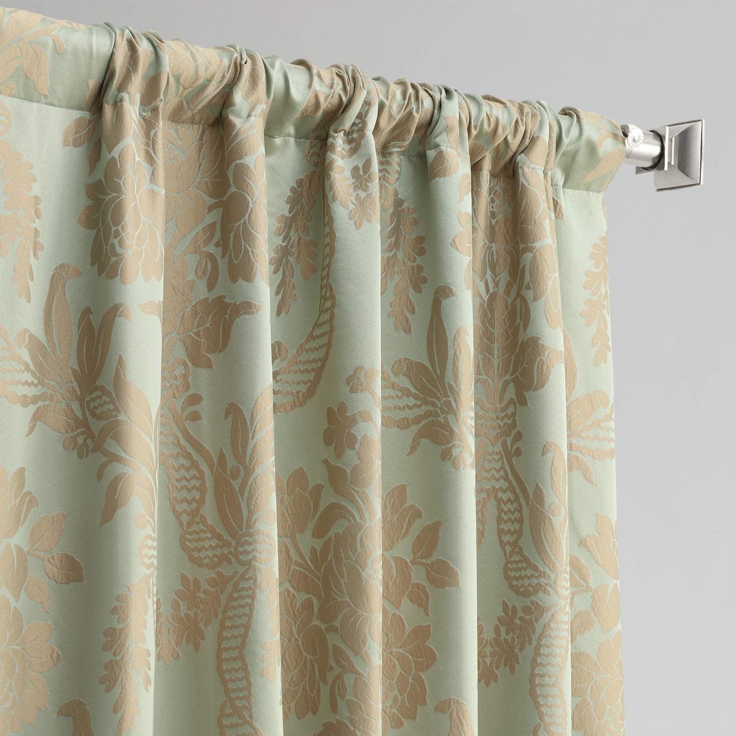 HPD Half Price Drapes Designer Damask Curtains for Room Decoration 108 Inches Long Faux Silk Room Darkening Curtains (1 Panel) - Image 3