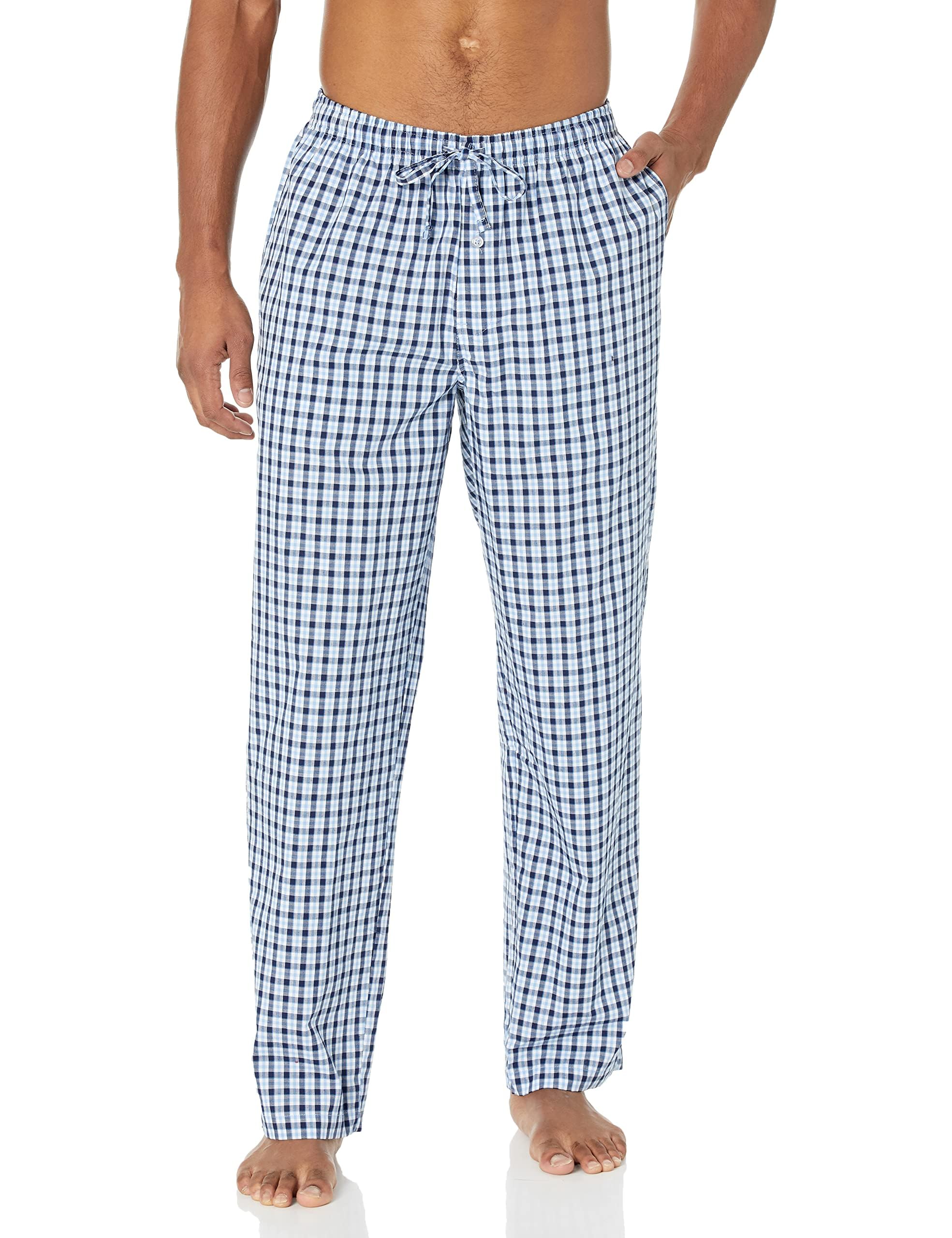 Amazon Essentials Men's Straight-Fit Woven Pyjama Bottoms with Pockets