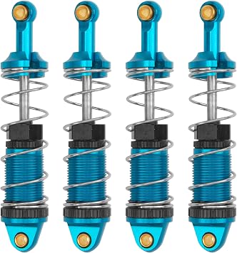 4Pack ShareGoo RC Car Shock Absorbers Metal Shocks Damper Compatible with MJX Hyper Go 16207 16208 16209 16210 H16BM H16GT H16DR 1/16 RC Car Upgrades Part Blue