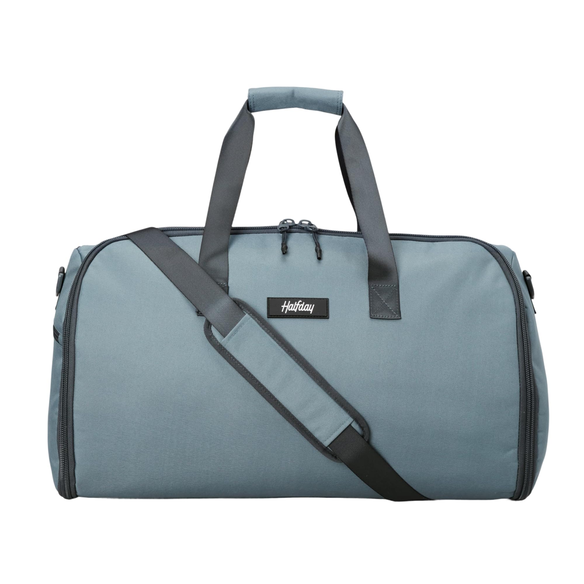 Halfday Convertible 2-in-1 Garment Duffel Weekender Bag 40L | Wrinkle-Free Travel, Hanging Suit Compartment, Shoe Pockets, Trolley Sleeve. Durable &
