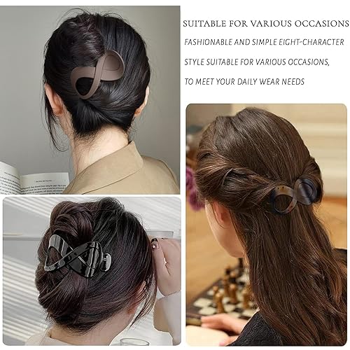 Miniatura 2 de 4 pinzas curvadas para el cabello French Concord, plástico, peso ligero, uso amplio, accesorios para el cabello para mujeres y niñas