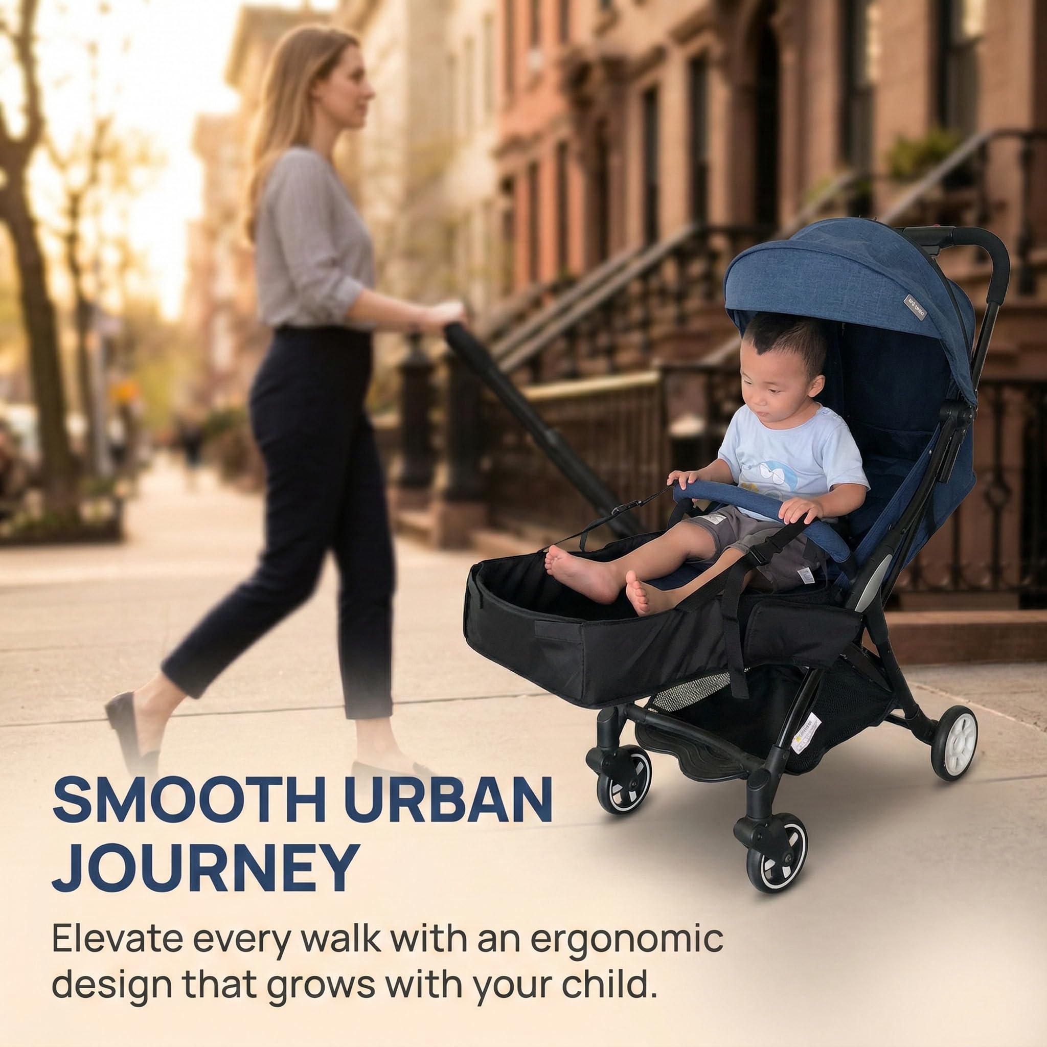 Universal Kinderwagen Fußstütze Verlängerung 50x30 cm - Ergonomische Beinstütze für Kinderwagen mit Armlehnen - Einfach Montiert in 30 Sekunden - Maximierter Komfort für Babys bis 15 kg