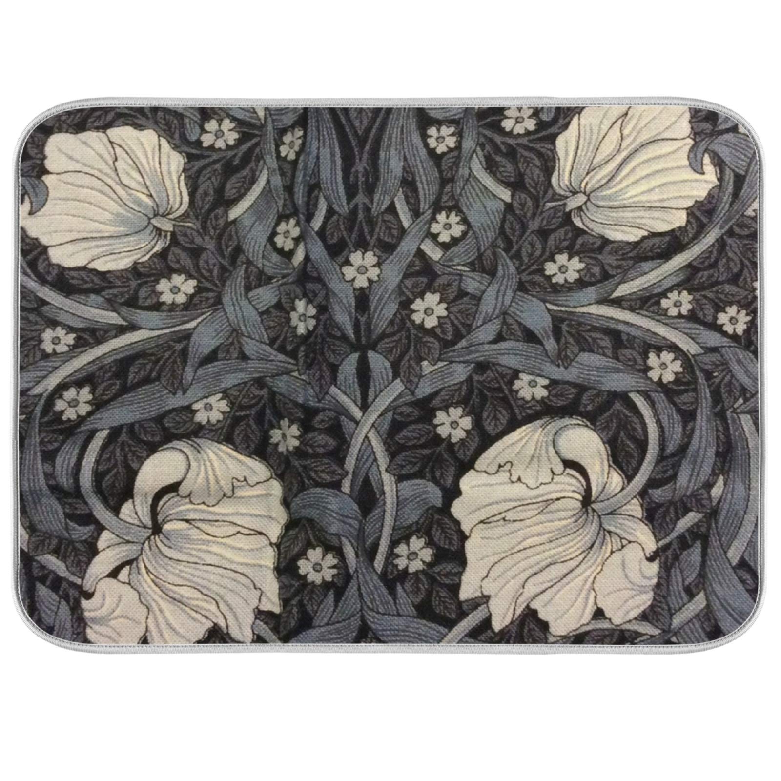 William Morris-Zoom Dish Drying Mat, Absorbent Dish Drying Mat Large Kitchen Microfiber Mat, 16" x 18"