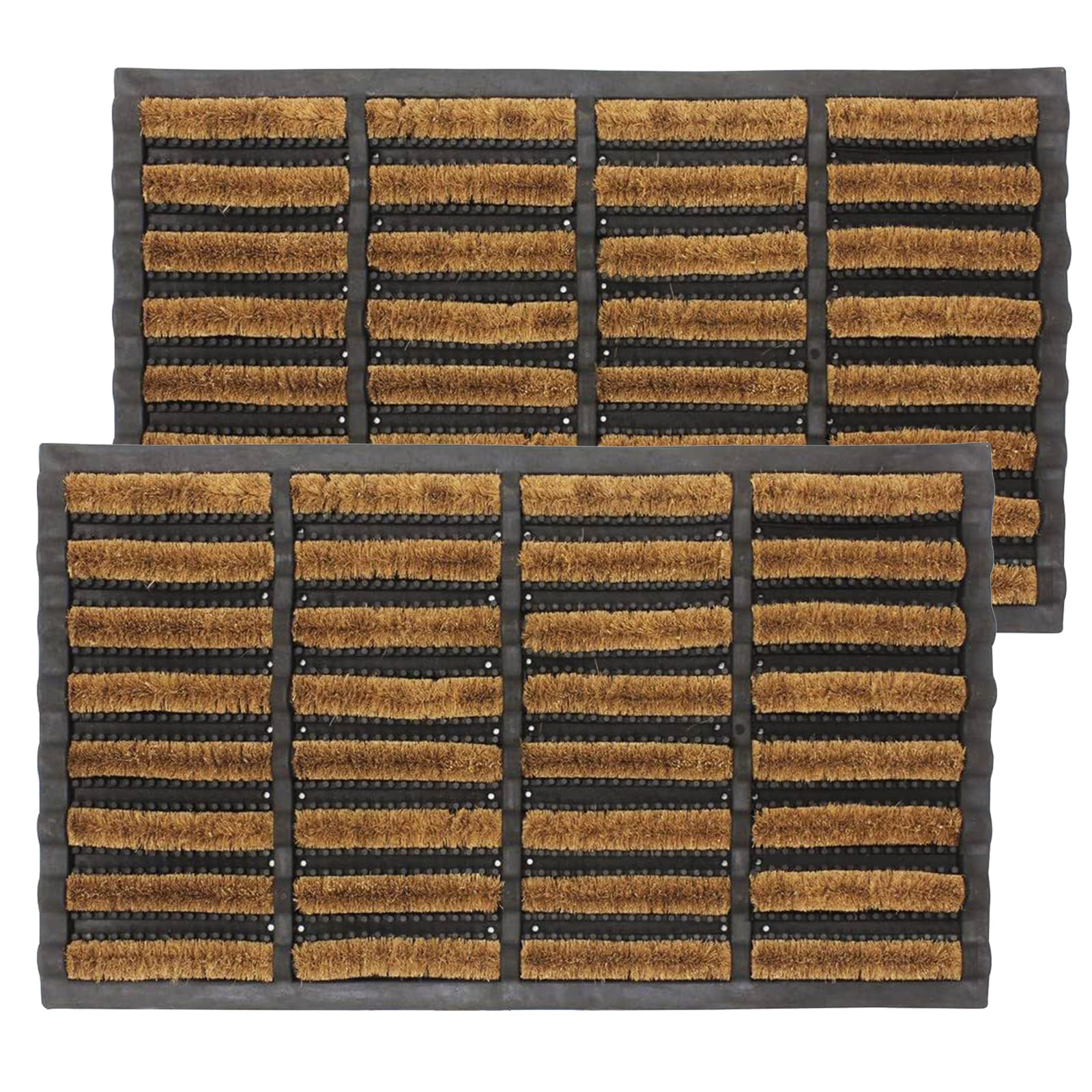 LS Heavy Duty Nimbus Door Mat Non Slip Indoor Outdoor Doormat Machine Washable Shoe Scraper Mat Removes Dirt Mud & Grass Ideal for Front Door Patio & Entrance (PACK OF 2 45 x 75 cm)