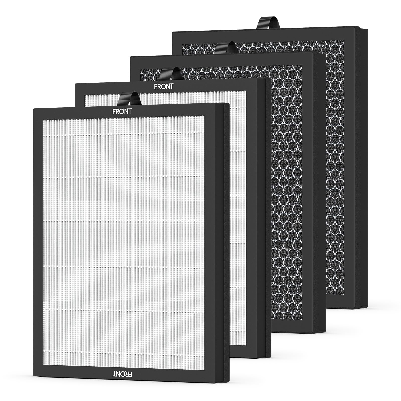 4-pack M200L Filter Replacement, Compatible with MOOKA M200L Air Purifier, 3-in-1 Filtration System, Pre filter+HEPA H13 Filter+Activated Carbon Filter