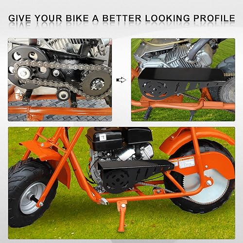 Miniatura 4 de Cubierta protectora de cadena para la mayoría de las mini bicicletas, compatible con motores Predator 5-7HP 196cc 212cc 201cc compatible con motores