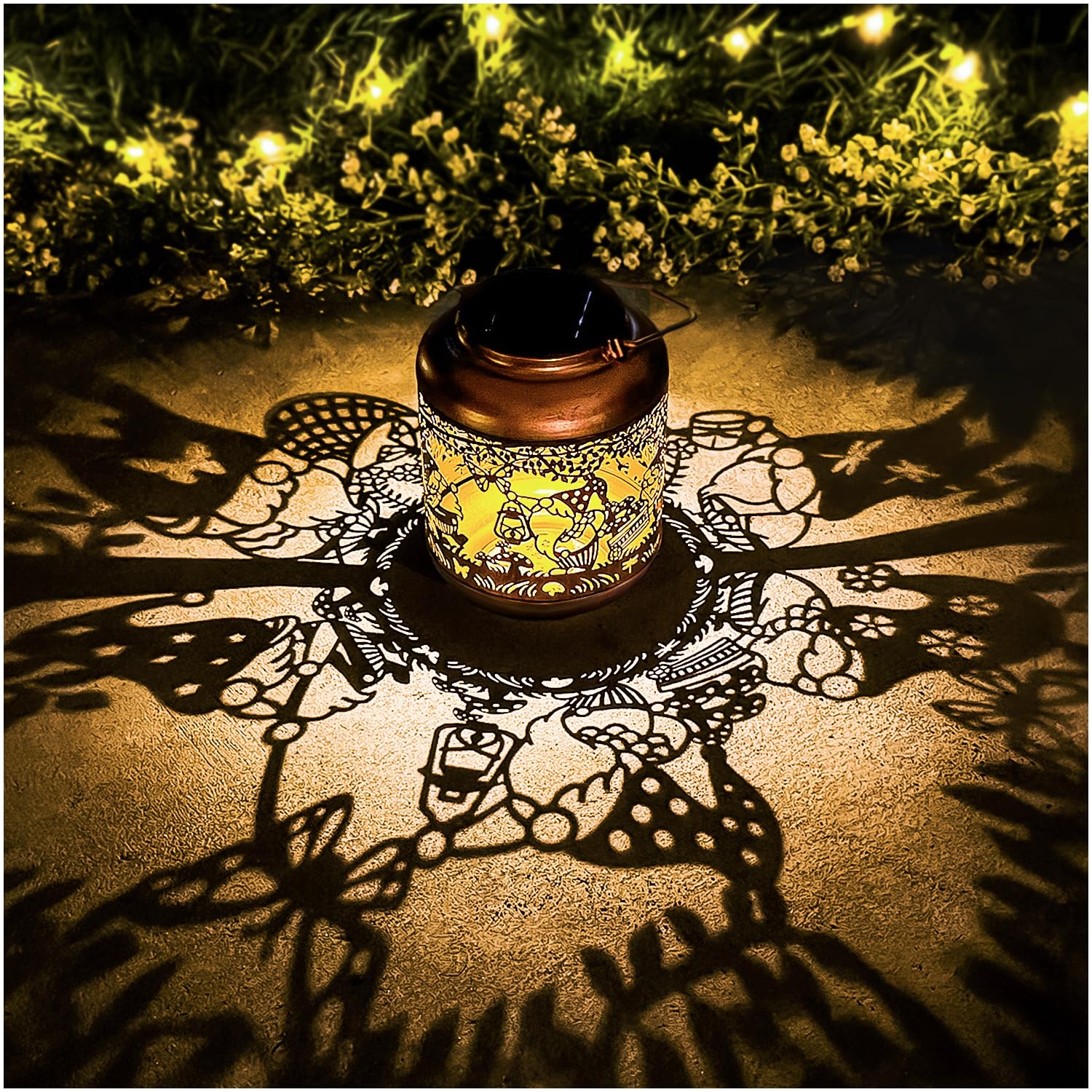 Gnomes Solar Lanterns Outdoor Waterproof,Hanging Solar Lights Gnome Gifts for Women Metal LED Decorative Light for Yard,Patio,Lawn,Tabletop,Pathway,Landscape,Garden Gnomes Decor — image 1