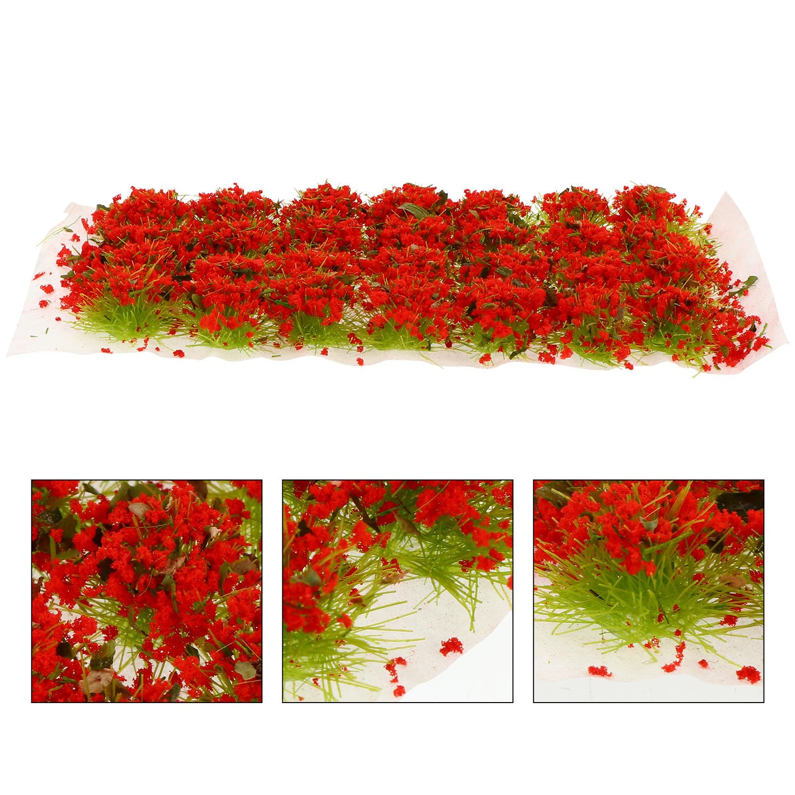 1 Caja Modelo de Vegetación Miniatura Racimo de Flores Rojas