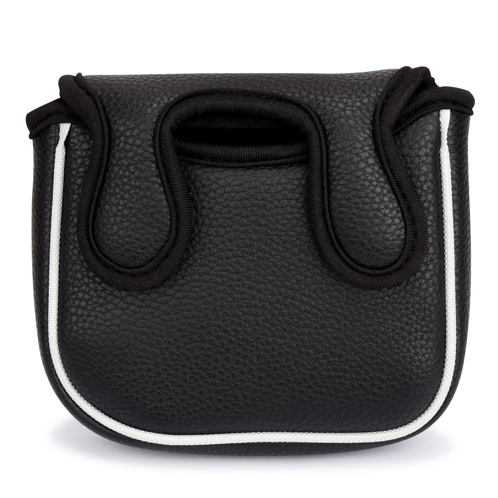 Big Teeth Heel Shaft Golf Square Mallet Putter Cover Headcover Dont FIT Stainless Putter Club Protector for High MOI Large Taylormade Scotty Cameron 6M DB (Black, Center & Heel Shafted Both)