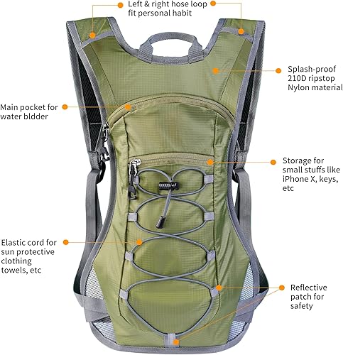 Miniatura 2 de Unigear Hydration Pack Backpack with 70 oz 2L Water Bladder for Running, Hiking, Cycling, Climbing, Camping, Biking
