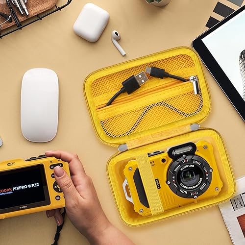 Miniatura 6 de Funda protectora rígida para cámara digital Kodak PIXPRO WPZ2, resistente e impermeable, funda de viaje con bolsillo de malla con cremallera para