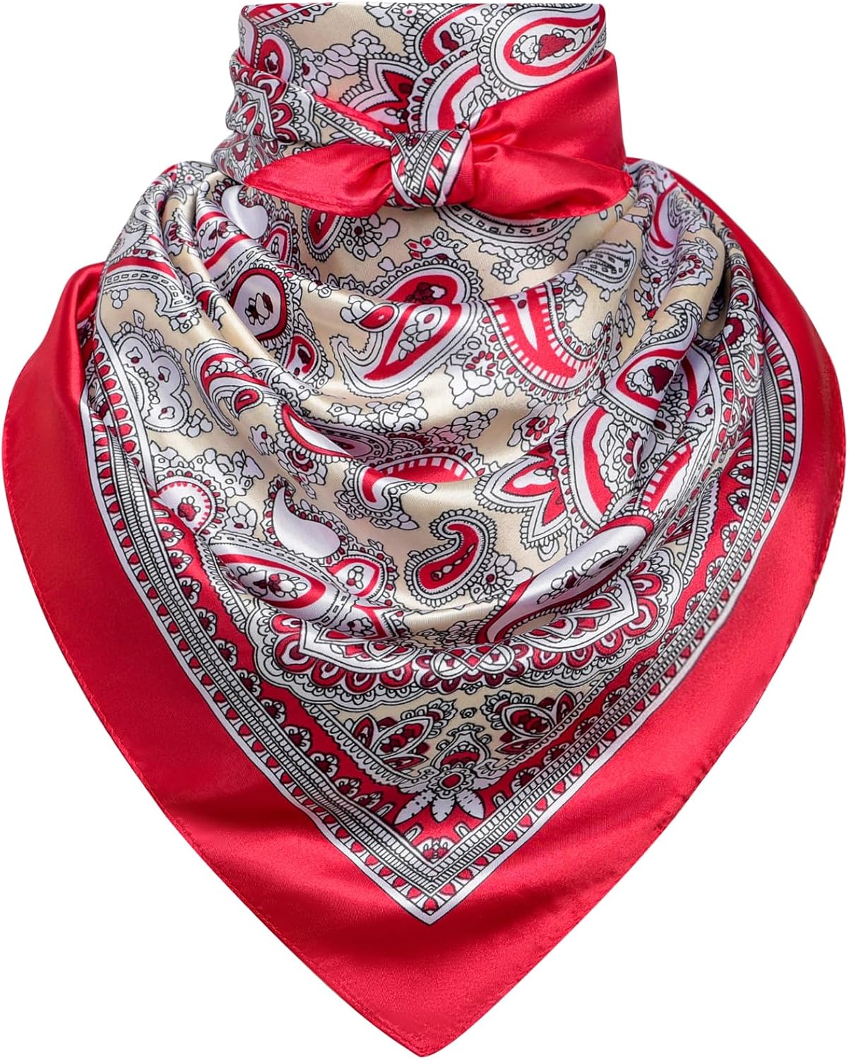 35" Men's Silk Cowboy Scarf - Oversized Western Bandana Neckwear, Large Square Scarf with Gift Packaging