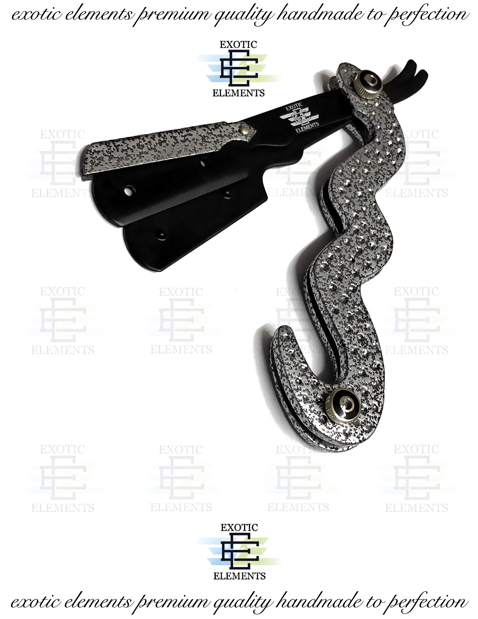 Gray and Black Straight Edge Shaving Razor for Barbers Professionals and Person Use - All Purpose Razor Folding Blade