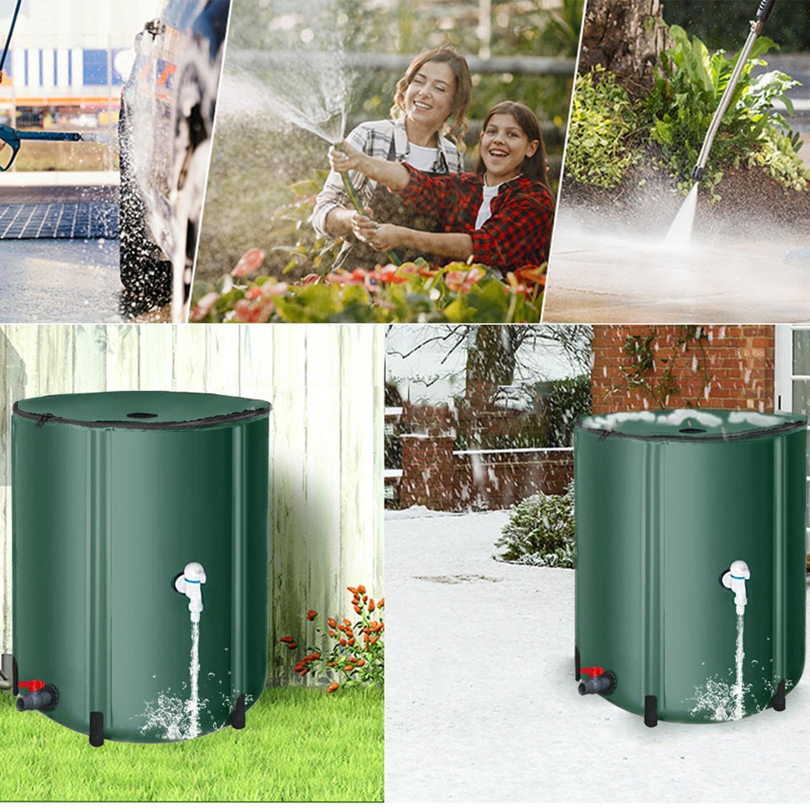 Regensammler – Tragbarer Regensammler 26 Gallonen | Faltbarer | Sammelbehälter | mit Filter und Wasserhahn | Wasserspeichertank für Garten | platzsparend und |