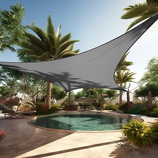 Insun 95% Sunscreen UV Block Rectangle PE Sun Shade Sail Canopy Party Awning Shade Sail for Outdoor Garden Patio,Grey Rectangle,6.5'x10'