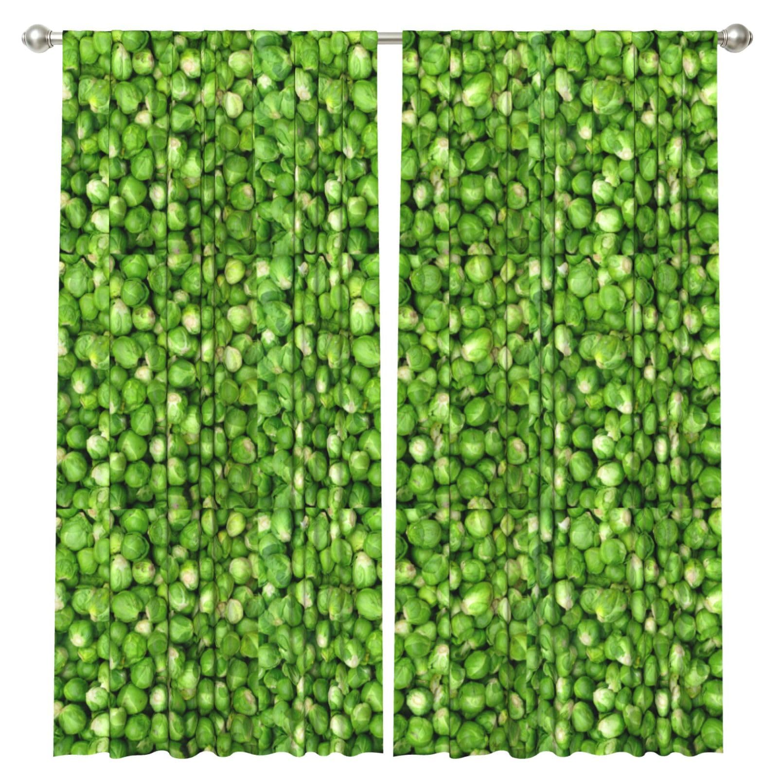 InOmak Green Vegetables, 2 Panels Window Curtains 52 x 84 Inch Blackout Curtains for Living Room Bedroom