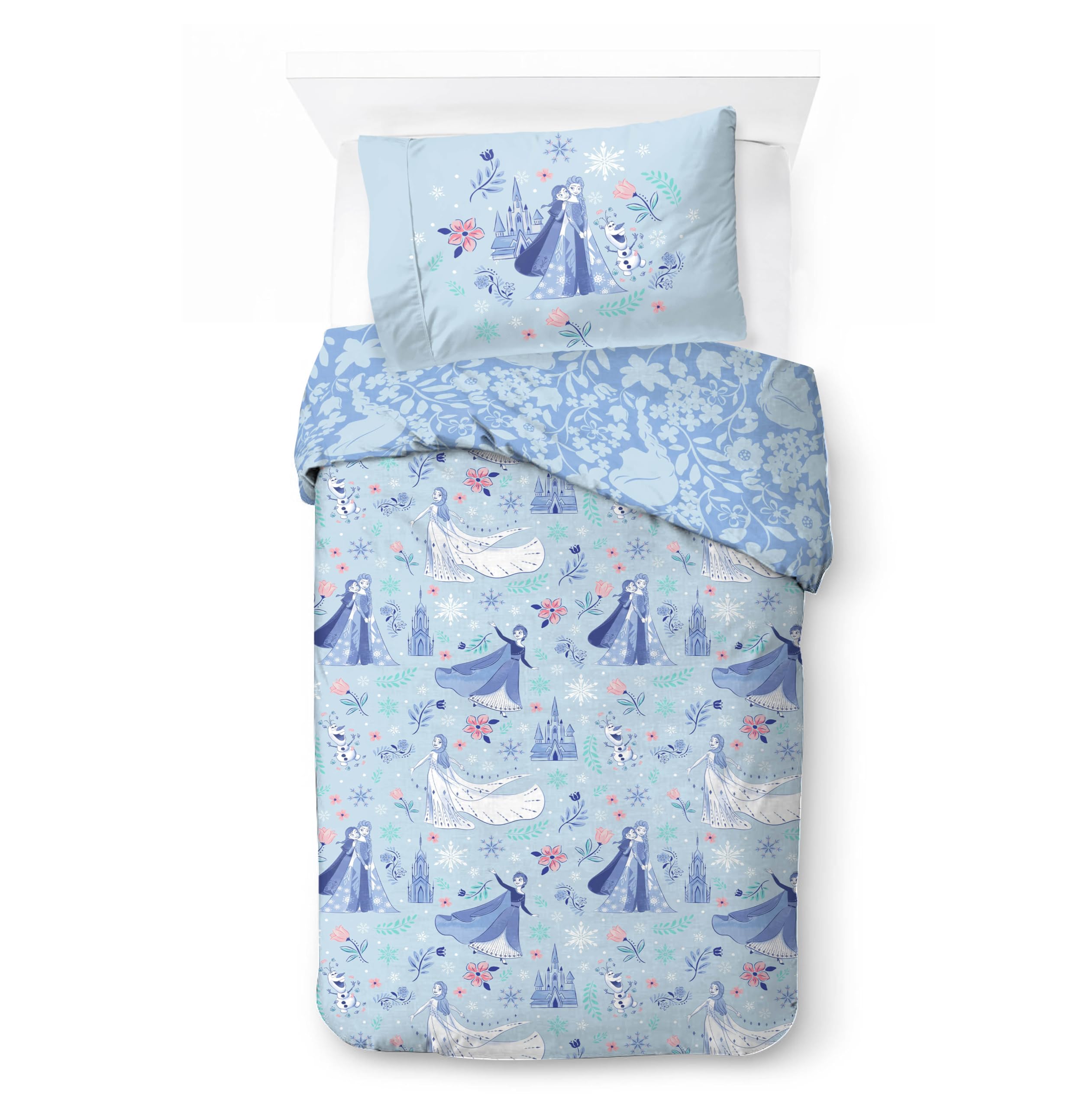 Jay Franco Kids Disney Frozen Bettwäsche-Set – Superweiche Bettwäsche mit Kissenbezug, NUR BEZUG, Bettdecke Nicht enthalten, blau, 2-teilig, Einzelbett