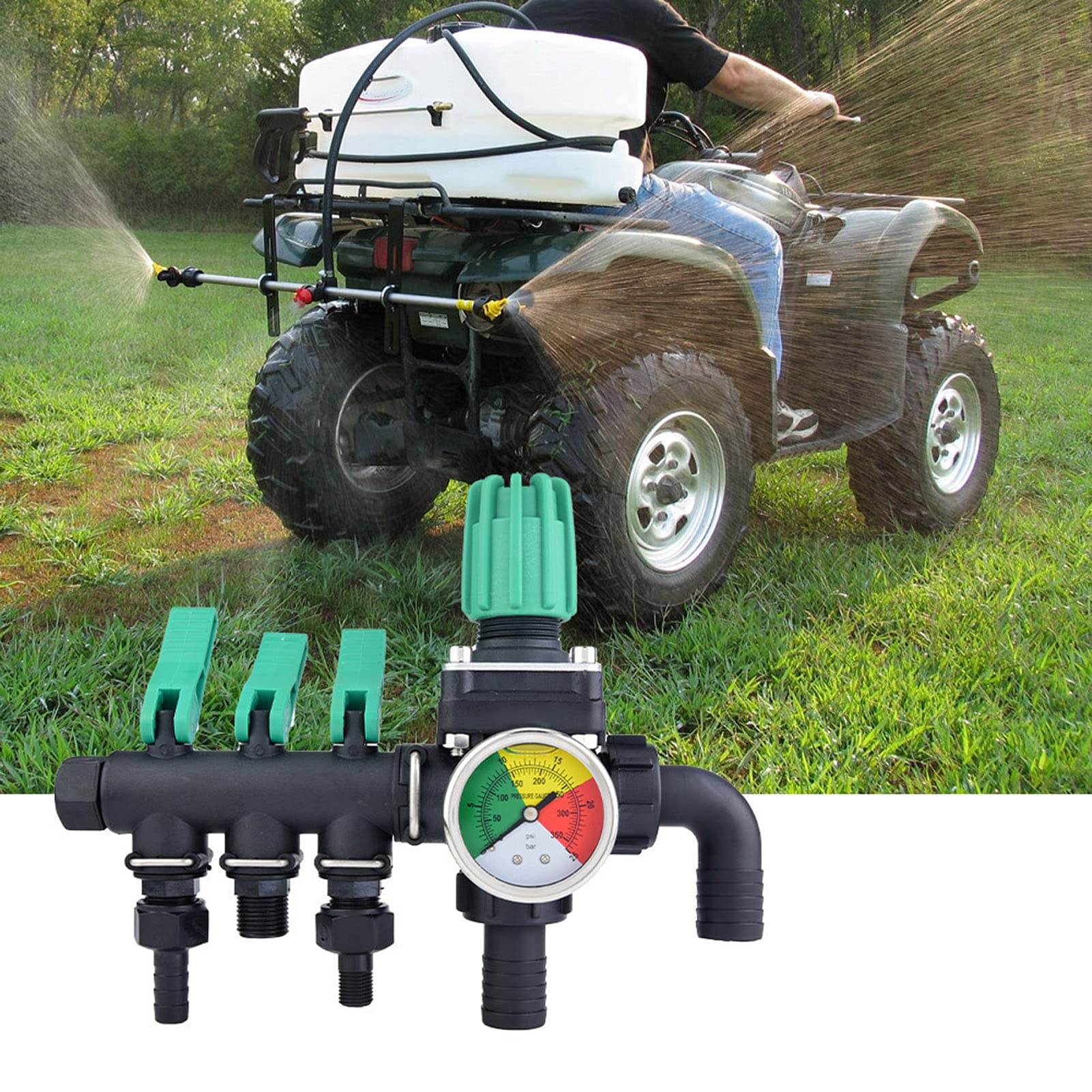 Yosoo Health Gear Steuerventil für Landwirtschaftliche Sprühgeräte, 3-Wasserverteiler, Rostfreies ABS-Material, mit Zubehör für Landwirtschaft, Tierhaltung, Aquakultur